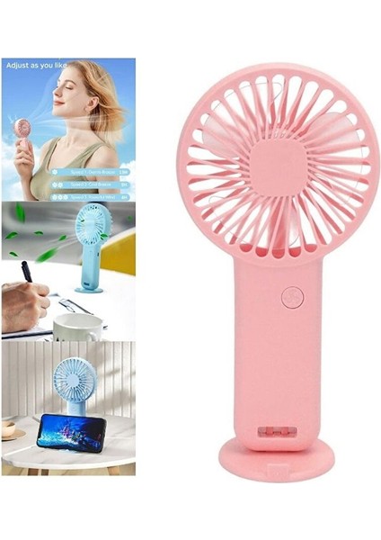 Mi̇ni̇ Fan,telefon Tutucu,portati̇f El Vanti̇latörü Pembe 9,3X19CM