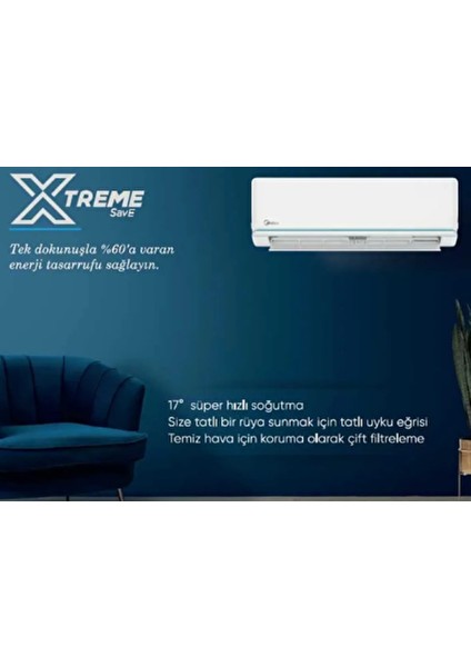 2024 Model A+++ Wifi Xtreme Save Duvar Tipi 9.000 Btu Inv. Klima