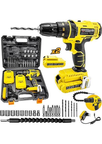 ANS1069-S 24W Çift Li-Ion Bataryalı Metal Şanzıman Darbeli 27 Parçalı Süper Setli