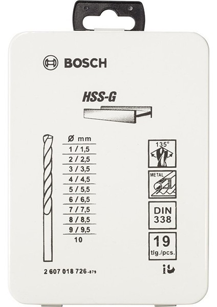 Hss-G 1 - 10 mm Metal Matkap Ucu Seti 19 PARÇA 2607018726 fiyatları