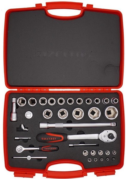 Izeltaş 1/4” - 1/2” Altı Köşe Lokma Anahtar Takımı 35 Parça 1113001038