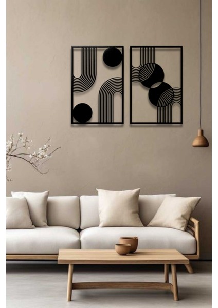 Bohem Stil Minimalist 2 Li Metal Duvar Dekoru Seti