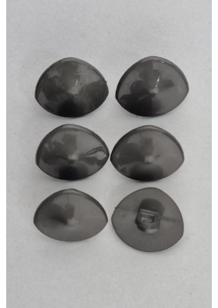 Akrilik Midye Gri Kaban Çeket Hırka Yelek Düğmesi 6 Adet