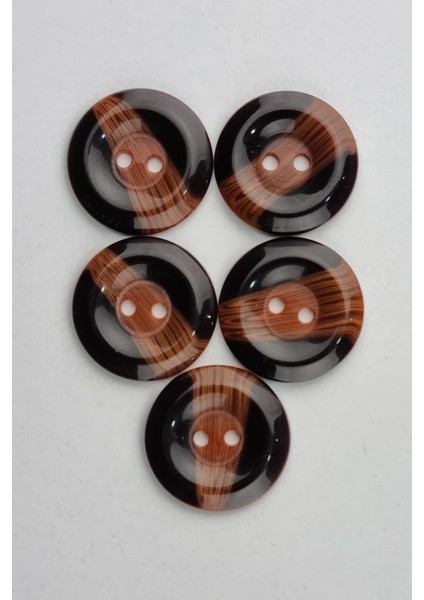 Küçük Boy Akrilik Batik Desenli Turuncu Kaban Çeket Hırka Yelek Düğmesi 5 Adet