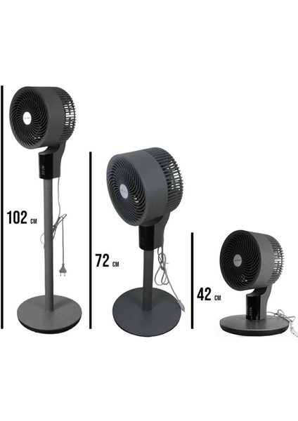 Sf 8 Baac 3D Salınım 20 Cm. Uzaktan Kumandalı Vantilatör - Midnight Graphite