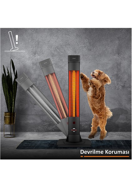 Solaris 2200 Watt Yüksek Verimli Karbon Infrared Isıtıcı ve Uzaktan Kumanda ile 4 Isı Ayarı modelleri