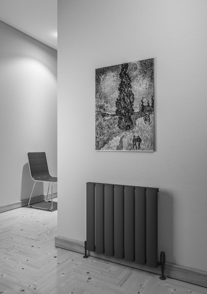 Serez Alüminyum Radyatör 660 x 600 Pütürlü Siyah Ral 9005