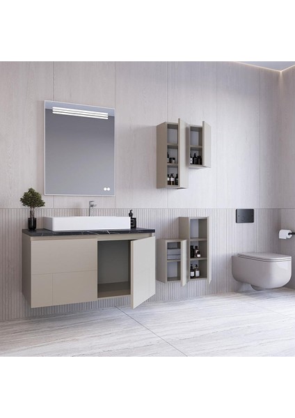 Londra 90 cm Lake Banyo Dolabı Seti ve Boy Dolabı Krem fiyatları