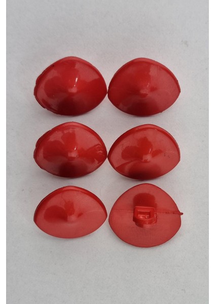 Akrilik Midye Kırmızı Kaban Çeket Hırka Yelek Düğmesi 6 Adet