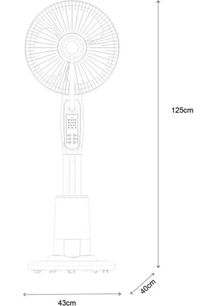 40 cm Buharlı Vantilatör 3,2 Lt Su Hazneli