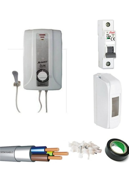 Artemi̇s Lion 9000 W Şofben Yüksek Isı 4mt Kablolu Tam Takım Set