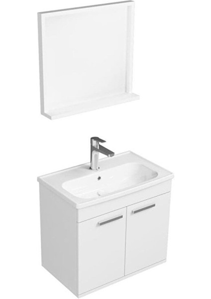 Ece Rubino Beyaz 60 cm Kare Lavabolu Banyo Dolabı