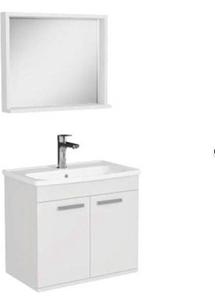 Ece Rubino Beyaz 60 cm Kare Lavabolu Banyo Dolabı fiyatları