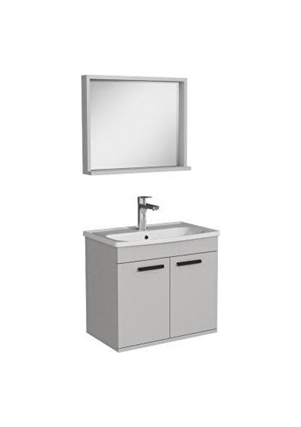 Ece Rubino Beyaz 60 cm Kare Lavabolu Banyo Dolabı fırsatları