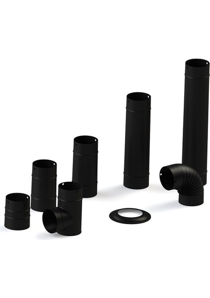 Mat Si̇yah Emaye Soba Borusu / L Di̇rsek / Çap: 13 cm fırsatları