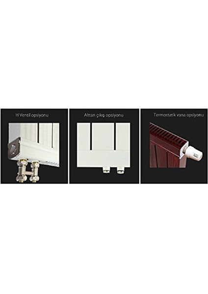 Grande Serisi Alüminyum Radyatör Yükseklik 30 cm Genişlik 127 cm 15 Dilim fırsatları
