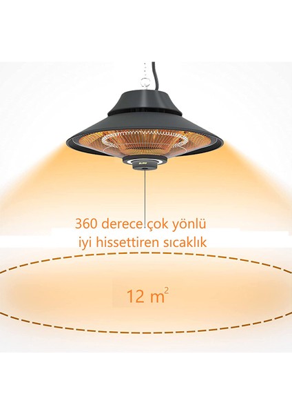 Elirglight Işikli 2000 W Tavan Isitici fırsatları