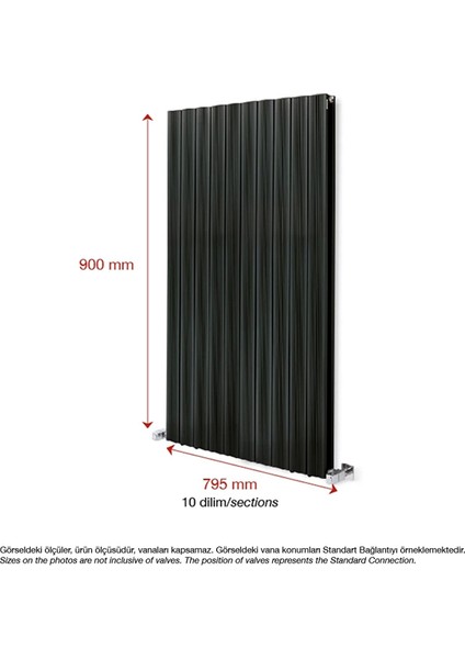 900X795MM Amber Dikey Antrasit Alüminyum Radyatör fiyatları