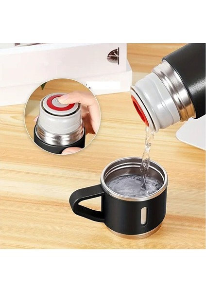 Paslanmaz Çelik Termos Renkli 3 Bardaklı 500 ml Kutulu Set modelleri