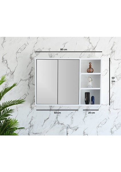 80 cm Mdf Aynalı Banyo Dolabı modelleri