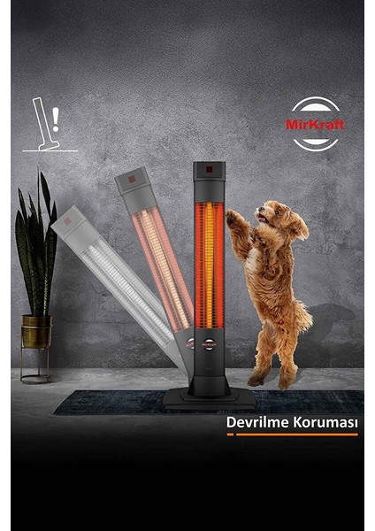 Solaris 2000 W Karbon Elektrikli Isıtıcı – Gösterge Paneli ve Uzaktan Kumanda Özellikli