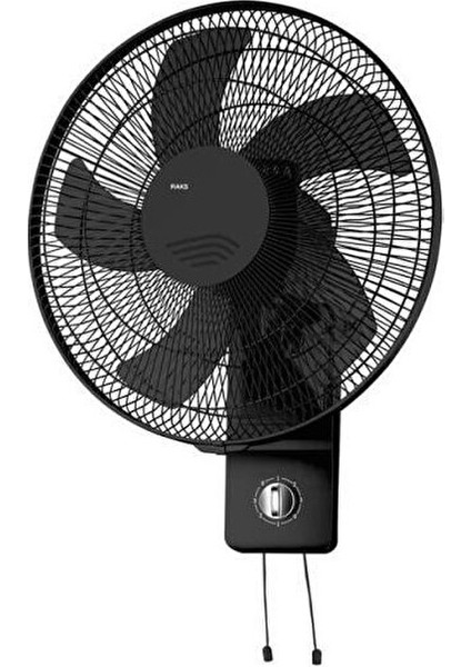 WF 18 MX Siyah Duvar Vantilatörü 75W Güçlü Motor Enerji Tasarrufu Özellikli