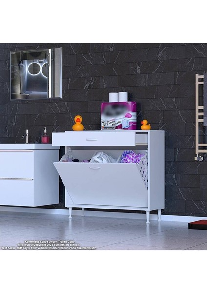 Emir 95X88X32,5 cm 3 Göz Sepetli Kirli Çamaşır Pratik Düzenleyici Dolap modelleri