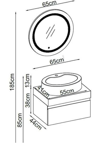 Moderno Banyo Dolap Takımı Moderno 2865 V31 65CM Beyaz fiyatları
