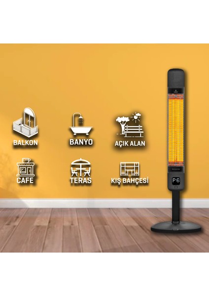 Lxv-Smart-Fr-Jetblack Elektrikli Isıtıcı Smart-Fr Jetblack Akıllı Karbon Infrared Su Geçirmez IP55 2500W fiyatları