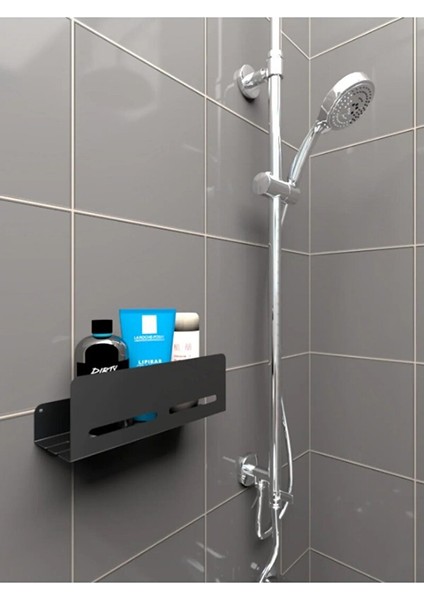 Modern, Estetik ve Minimalist Tasarım Metal Duş Rafı Paslanmaz Modern Metal Duş Rafı Siyah