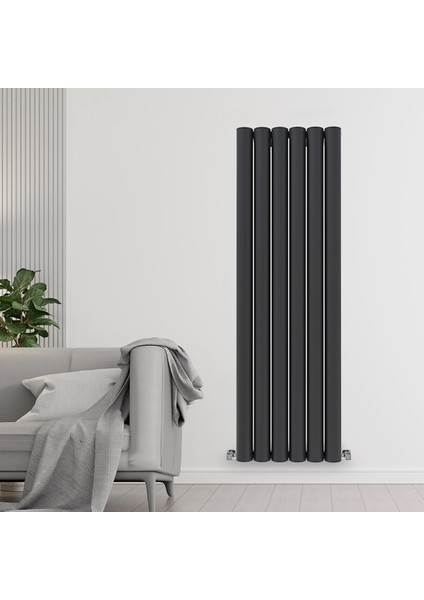 1800X475MM Glory Dikey Alüminyum Radyatör Antrasit Standart Bağlantı