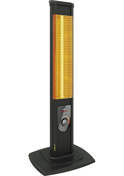 Nobility 2500 Watt Kule Tip Elektrikli Infrared Dik Isıtıcı Karbon Soba (Siyah)
