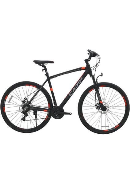 Camp Trekkıng 700X50C 28” Shimano ST-EF41 Mekanik Disk Fren Şehir Bisikleti Siyah - Turuncu