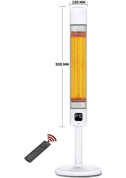 Kule Tipi Elektrikli Isıtıcı 2500 W Smart-Fr Beyaz Karbon Infrared IP55 fiyatları
