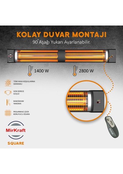 Square 2800W Kumandali 2 Kademe Isitici fiyatları