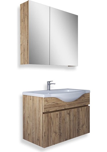 Kahire 65 cm Mdf Banyo Dolabı Seti Atlantik Çam