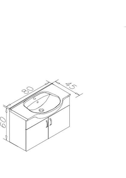 Duru 80 cm Beyaz Banyo Dolabı Alt Modül ve Lavabo modelleri