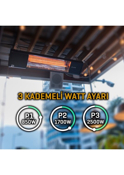 Karbon Infrared 2500 W Kumandalı Isıtıcı Cafe Tipi Isıtıcı Lxv 2500 Hrs
