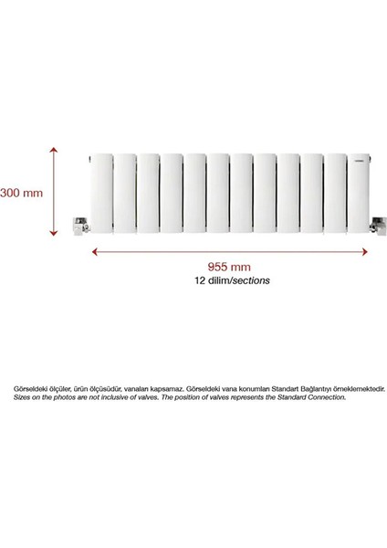 300X955MM Yüksek Isı Kapasiteli Yatay Alüminyum Radyatör Lilac Beyaz modelleri