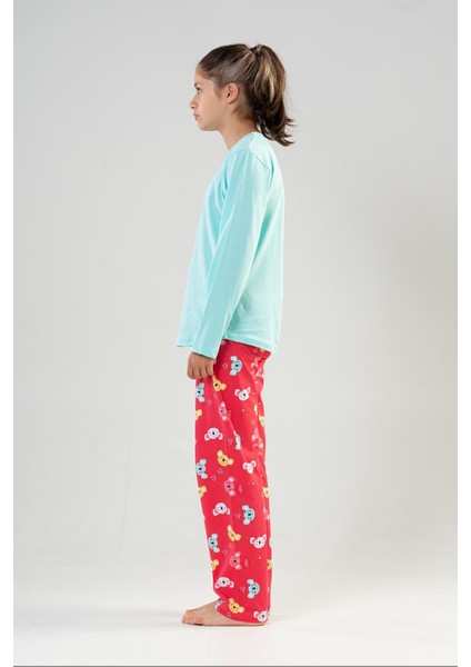 Pamuklu Kız Çocuk Uzun Kol Pijama Takım , 204032 fırsatları