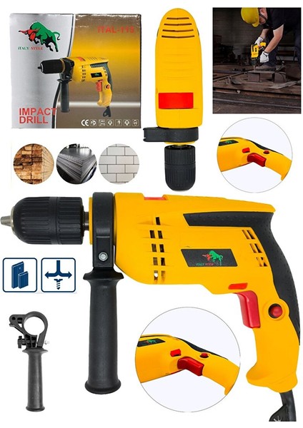 Profesional Elektrikli Matkap 13MM 750W-SARI fiyatları
