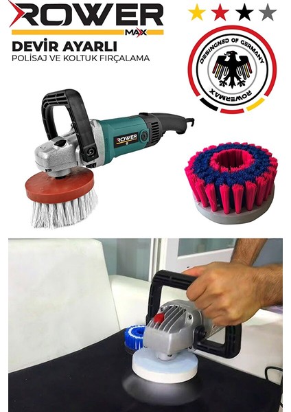 RWRX-1200 Alman Dizayn Devir Ayarlı Elektrikli Polisaj Makinası 1200W Pasta Cila modelleri