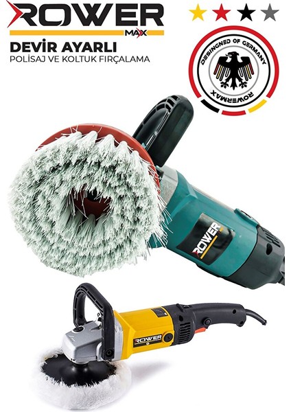 RWRX-1200 Alman Dizayn Devir Ayarlı Elektrikli Polisaj Makinası 1200W Pasta Cila fırsatları
