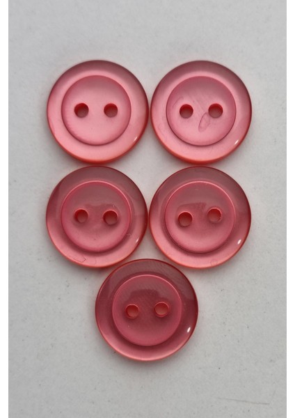 Akrilik Şeffaf Yuvarlak Renkli Pembe Çeket Hırka Yelek Düğmesi 5 Adet