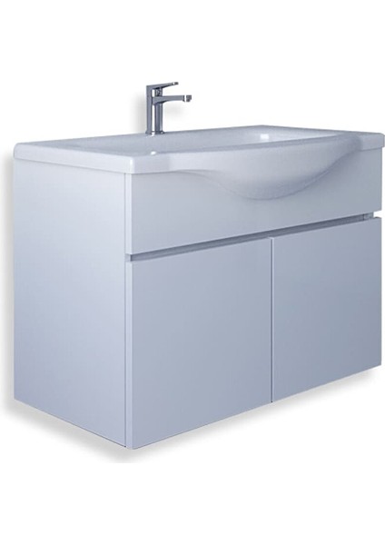 Kahire 80 cm Mdf Banyo Lavabolu Alt Dolap Beyaz