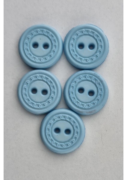 Küçük Boy Zincir Desenli Akrilik Mavi Kaban Çeket Hırka Yelek Düğmesi 5 Adet