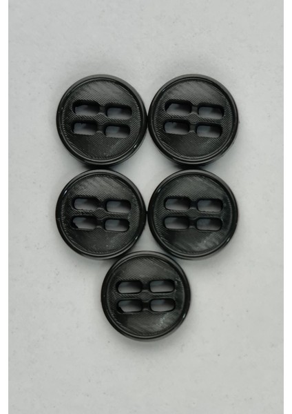 Küçük Akrilik Dikdörtgen Delikli Füme Kaban Çeket Hırka Yelek Düğmesi 5 Adet