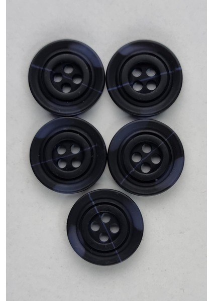 Küçük Boy Akrilik Yuvarlak Desenli Lacivert Kaban Çeket Hırka Yelek Düğmesi 5 Adet