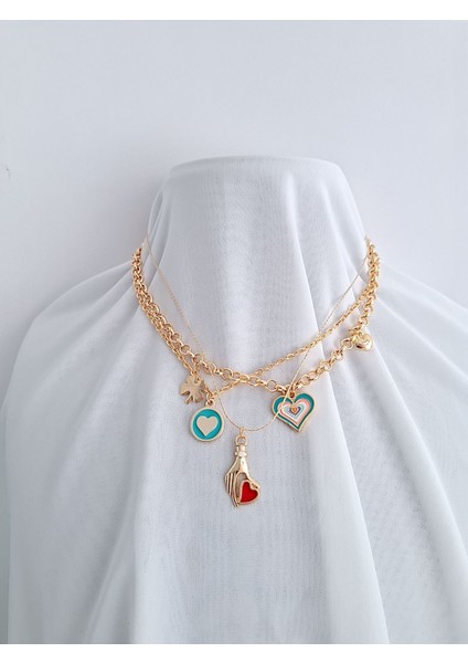 3lü Gold Zincir Kolye