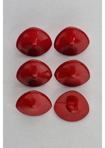 Akrilik Midye Koyu Kırmızı Kaban Çeket Hırka Yelek Düğmesi 6 Adet